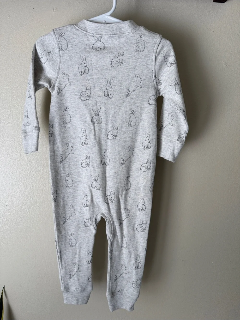 Heather Grey Printed Kids One-Piece Zipper Bodysuit
